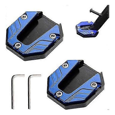 béquilles latérales pour moto avec 2 clés Allen (662,5), support de béquille latérale en alliage d'aluminium bleu, support latéral renforcé pour moto. (1/5)