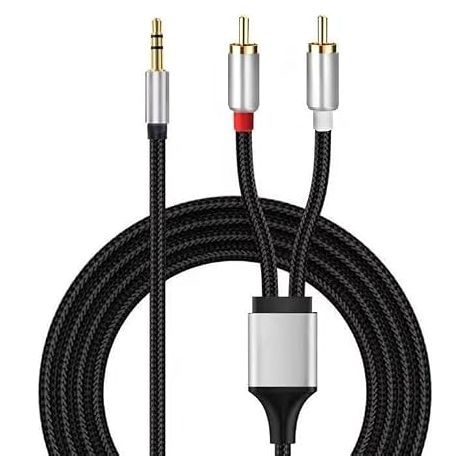 Câble RCA Audio Adaptateur 3,5mm Mâle vers 2 RCA Mâle Auxiliaire Stéréo Splitter 6,6FT/2M Compatible avec Téléphone pour Amplificateur HiFi/Home Cinéma/Enceinte (1/5)