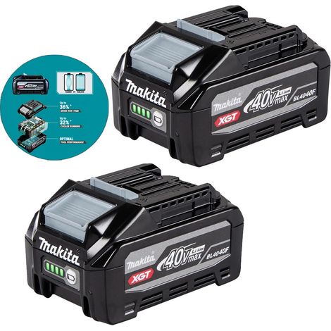 Makita BL4040F XGT 40V Tabless Battery 40V Max 4.0Ah High Output Li-ion x 2