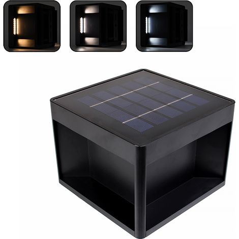 FARETTO SOLARE LED CUBICO CON CCT SWITCH TRIPLA TEMPERATURA DI COLORE 3000K/4000K/6500K - RICARICA EFFICIENTE E GRADO DI PROTEZIONE IP65 (1/5)