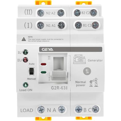 Miniature Dual Power Automatic Transfer Switch. Electrical selector switches uninterruptible power supply to guide rail, 4-pole, 63A, AC220V