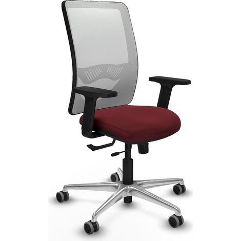 Silla de oficina piqueras y crespo Zulema granate aluminio (1/2)