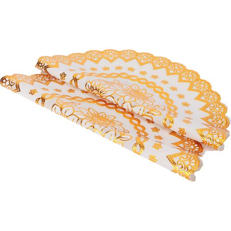 2 Pièces Sous-verres Ronds PVC Doré 38 cm pour Mariage et Réception (1/5)