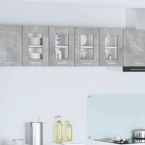 Hängeschrank 2 pcs Beton Grau 60 x 31 x 40 cm Holzwerkstoff