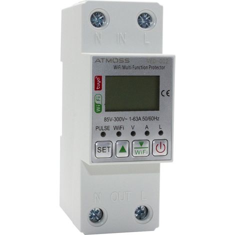 Medidor de potencia Wifi 2 polos 220V 63a 10 funciones