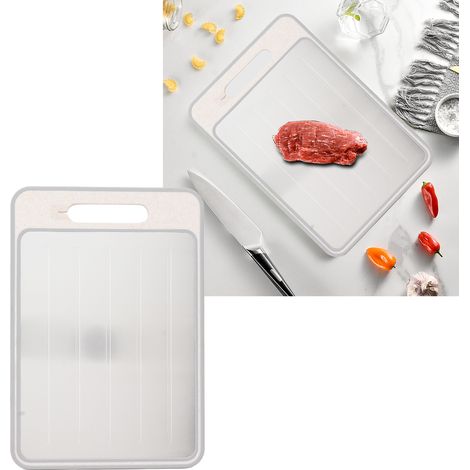 Multifunktionales, doppelseitiges Schneidebrett aus lackierter Aluminiumlegierung mit Schnellauftaufunktion, Messerschärfer und doppelseitigem Schleifgerät, khakifarben (1/5)