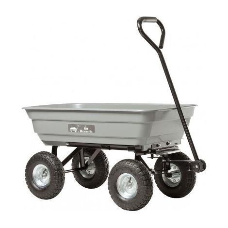 Haemmerlin – Chariot de jardin 75L – Caisse basculante polypro – Châssis acier peint – 4 roues gonflées Ø 270 mm (1/10)