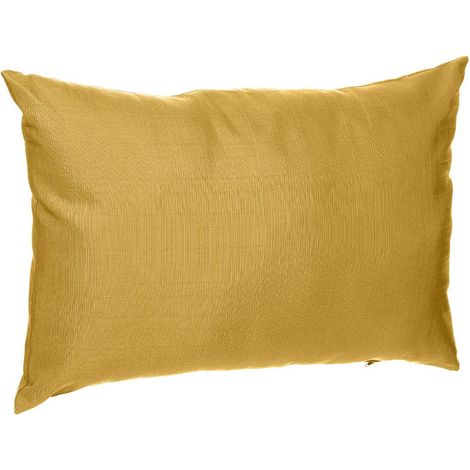 Hesperide – Coussin d'extérieur déperlant 50 x 30 cm – Polyester anti-UV jaune moutarde – Rembourrage confortable – Déhoussable et lavable