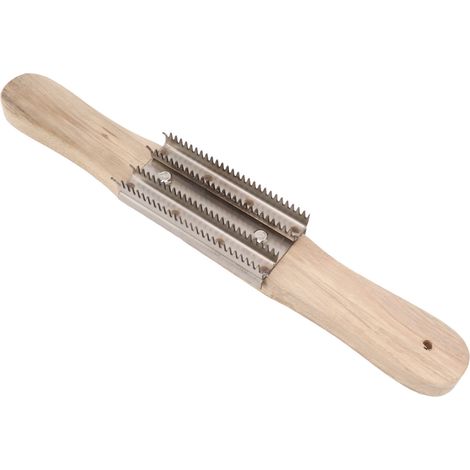 Râteau à polir de 38 cm (15 pouces) avec manche en bois pour le nettoyage des composés et l'élimination des résidus de composés métalliques. (1/5)