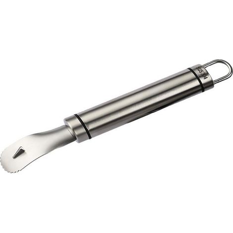 BEBUSINGOTO Acier Inoxydable Éplucheur d'Orange, Long Manche Dentelé Éplucheur d'Agrumes Trancheur d'Orange Facile Outil d'Épluchage Multifonctionnel Gadget de Cuisine pour Citron Grenade Pamplemouss (1/5)