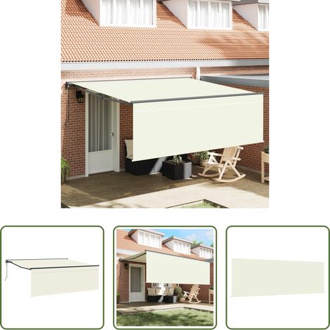 Cremeton - Einziehbare Markise Creme 400 x 300 cm Polyester und Aluminium (1/5)