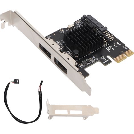 eSATA PCIe-Erweiterungskarte, 2 Anschlüsse, 6 Gbit/s, Hot-Swap-fähig, Plug-and-Play PCI Express SATA für Desktop-Computer (1/5)
