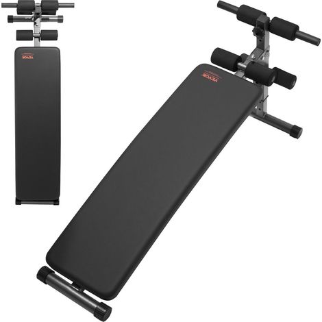Banc à abdominaux pliable incurvé, 5 hauteurs réglables, acier robuste antidérapant, capacité 226 kg, entraînement complet à domicile (1/5)
