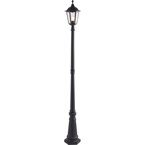 Endon Burford - Lampada da terra da esterno 1 luce Vernice nera opaca, vetro IP44, E27