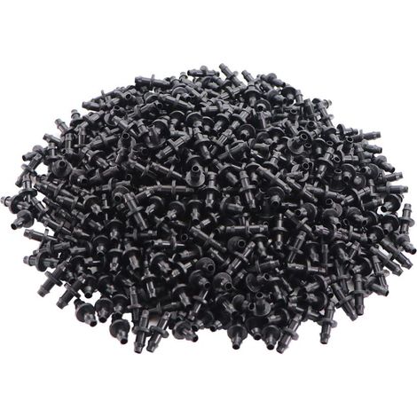 Lot de 200 connecteurs d'irrigation goutte à goutte, raccords cannelés pour tuyaux de 4/7 mm, joints d'irrigation directs, connecteurs de tuyau d'eau de jardin pour systèmes d'arrosage goutte à goutte (1/5)