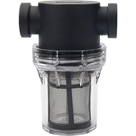 Pipeline Filtre de pompe à eau 3/4" avec tamis en acier inoxydable 100 mailles, filtre en maille en ligne pour arrosage du jardin (noir)