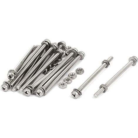 Vis à tête fraisée M3 x 50mm inox 304 Phillips avec écrous et rondelles - Lot de 15 (1/2)