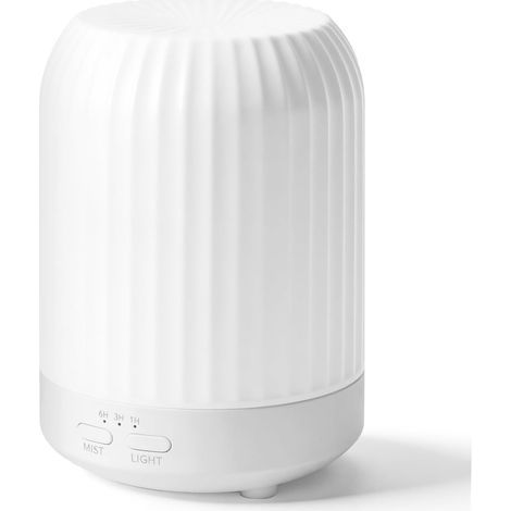 Essential Oil Diffuser, 250ML Aroma Diffuser, Ultrasonic Electric Essential Oil Diffuser with 7 LED Colors, Air Humidifier for Apartment, Office, Home, Yoga - White (1/5)
