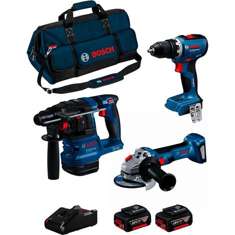 3-Geräte-Set 18V GSR 18V-28 + GWS 18V-7 + GBH 18V-21 (2 x 4,0 Ah) - BOSCH Professional - 0615A50094
