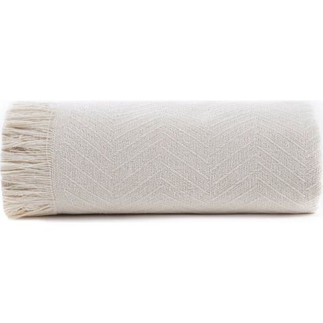 Filiyano-Couvre-lit - Todocama - PRCCECR230260 - 230 x 260 cm - Chevron - Crème (1/4)