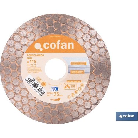 Disco porcelánico dual para cortar y desbastar 115mm H22,2