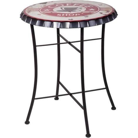 Mesa de metal roja 60x75 cm (1/4)