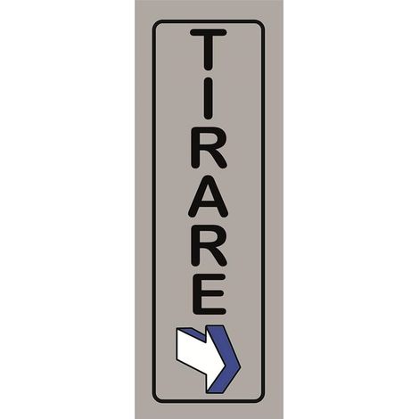 ETICHETTA ADESIVA TIRARE CON FRECCIAA DESTRA 150X50MM