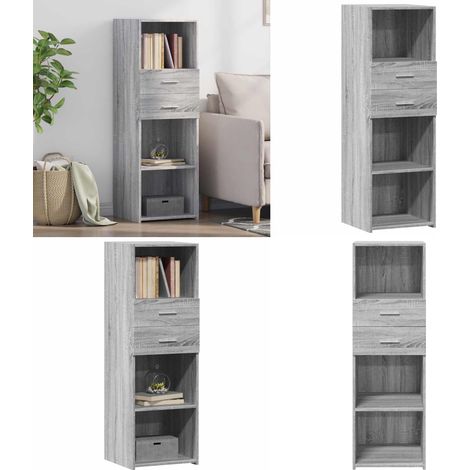 Highboard Grau Sonoma 40x42,5x124 cm Holzwerkstoff - Sideboard - Hochboard - Wohnzimmermöbel - Grau - Holzwerkstoff - Home & Living (1/5)