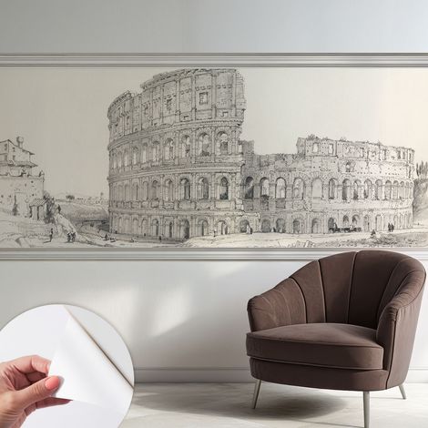 Papier peint adhésif décoratif pour salon chambre et cuisine Facile à poser avec colle Ruines anciennes 250x104 cm (1/5)