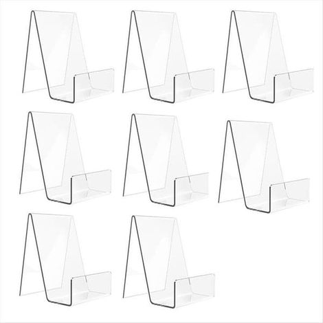 Étagère à livres en acrylique 12 pièces, présentoir chevalet transparent, présentoir à livres (1/5)