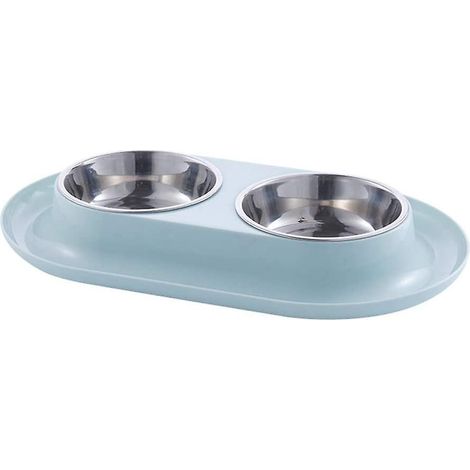 Gamelle double pour chien et chat, en acier inoxydable avec système anti-déversement (2024). (1/5)