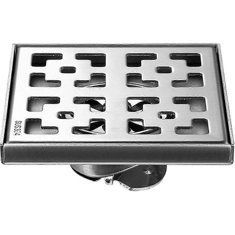 Bonde de douche carrée brossée, 1212 cm, bonde de sol en inox avec grille amovible, filtre à cheveux, bonde de douche de salle de bain, couvercle de siphon (1/5)