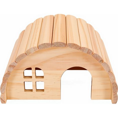 Maison en bois pour Hamster, belle cachette naturelle à croquer pour gerbille naine, souris, Rat, petits animaux (1/5)
