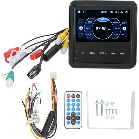 Lecteur MP5 Bluetooth 5 pouces, récepteur stéréo pour voiture, Radio FM AM, étanche, appels mains libres pour Yachts marins, camping-car, camions (1/5)