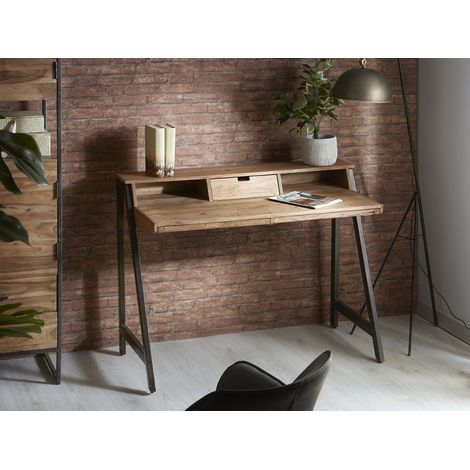Schreibtisch aus Akazie/Metall, 120 x 60 x 90 cm. 120 x 60 x 90 cm (1/3)