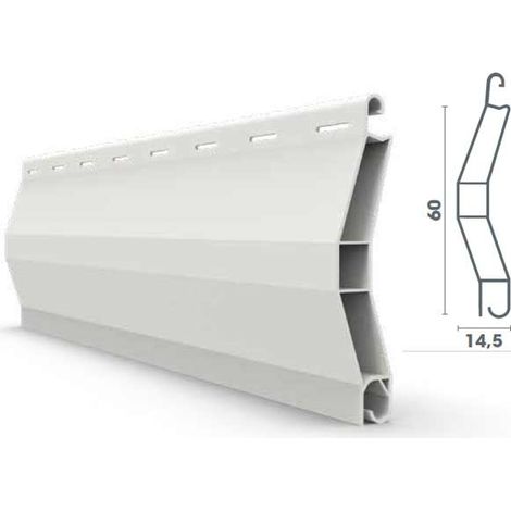 Lame Volet Roulant 60mm PVC Ajourée - 160cm - Blanc - Recoupable