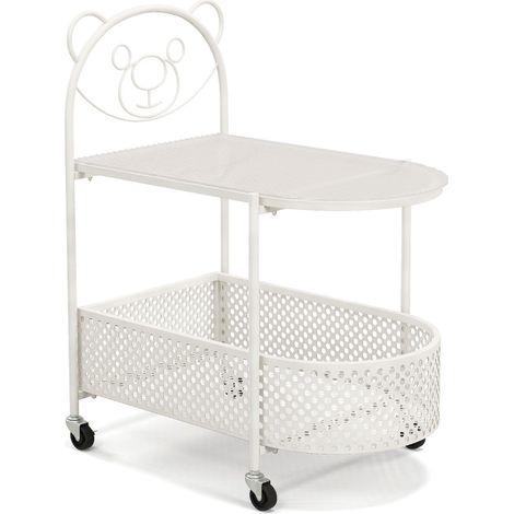 Tavolino mobile a 2 livelli dimensioni 60 x 40 x 76 cm piano in vetro temperato design moderno in vetro bianco trasparente 200013785