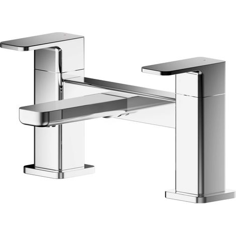 Square Deck Mounted Bath Filler Tap - Chrome