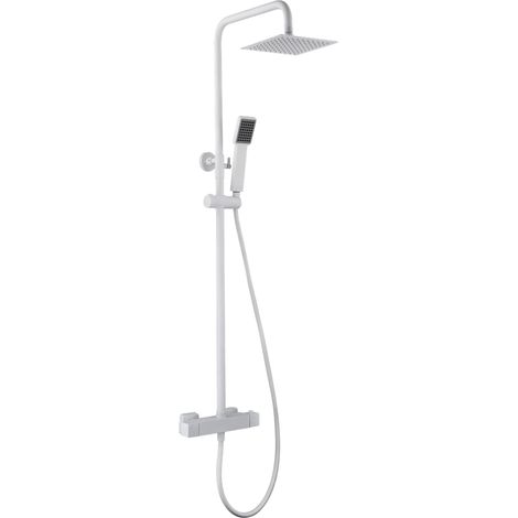 Barra de ducha termostática hecha de acero inoxidable con acabado blanco mate Art de Imex