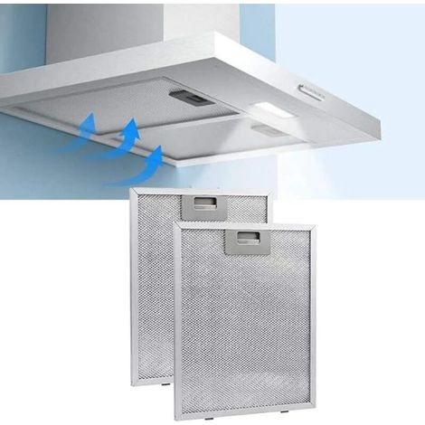 Set of 2 grease filters for cooker hood, made of aluminium, with a mesh size of 320 x 260 x 9 mm. (1/5)