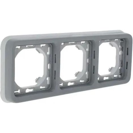 Legrand Plexo Plattenhalter 3-fach grau horizontal