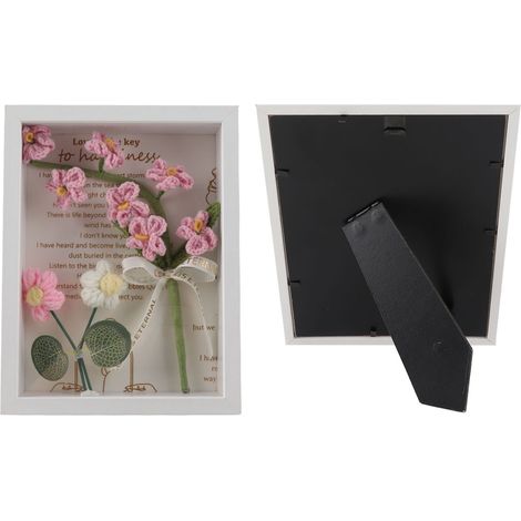 Cadre photo fleurs crochet handmade bouquet artificiel ornement décoration maison Eco-friendly premium (1/5)
