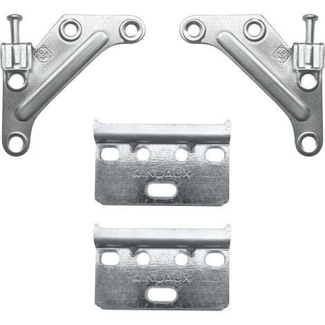 Paire de Crochets Réglable pour Accrocher, Suspendre Meubles ou Miroir, Plaques de Fixation Murale Inclus - EVOTRADE (1/2)