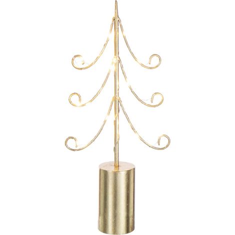 Sapin à LED en Métal "Cylindre" 42cm Doré (1/5)