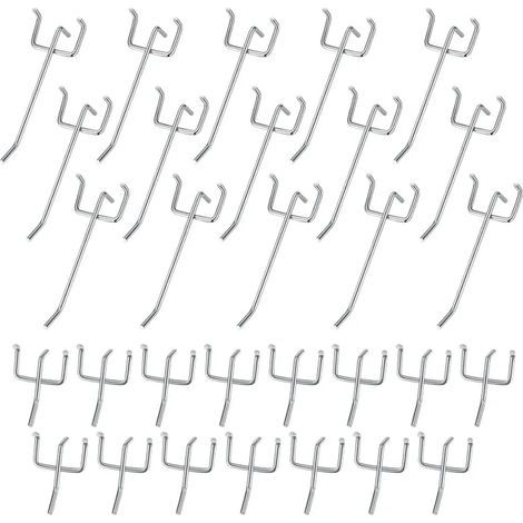 30 Crochets Muraux pour Panneaux Perforés - 10cm/5cm (1/5)
