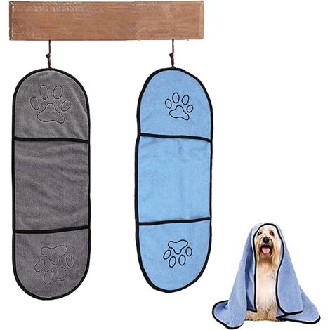 2 Pièces Serviette pour Chien, Serviettes Absorbantes pour Animaux, Serviette pour Chien en Microfibre, Serviette pour Animaux de Compagnie, Serviette Absorbante pour Chien, pour Animal de Compagnie