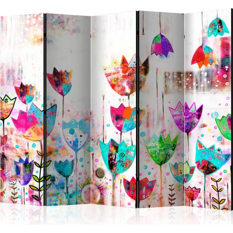Paravent 5 Volets "Colorful Tulips" 172x225cm (1/2)