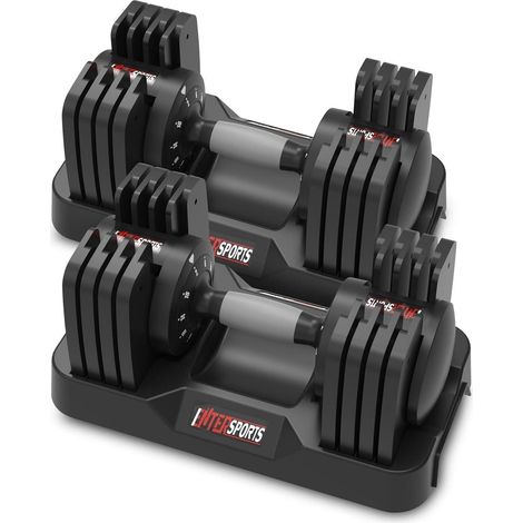 EnterSports 12kg/18kg Pair Verstellbare Hanteln Platzsparend mit rutschfestem (1/5)