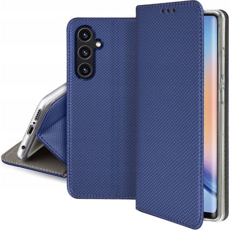 MAGNET-Schutzhülle mit Klappe für Samsung A34 5G, verschließbare Hülle in Marineblau + 9H-Glas (1/5)