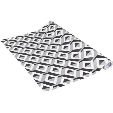 Papier adhésif Cubes 3D Rétro Bleu Gris 45 cm x 2 m Épaisseur 95μ Film autocollant pour meuble et cuisine film décoratif papier peint PVC sans phtalates Fabriqué en UE (1/5)